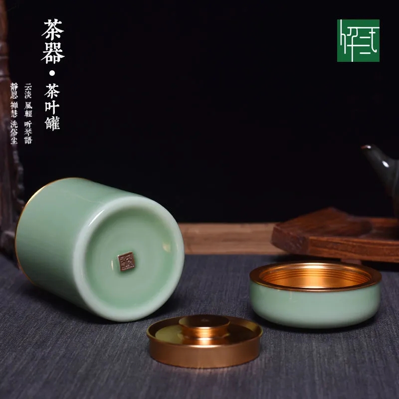 江苏旅行便携茶叶罐陶瓷密封罐大号家用存储罐
